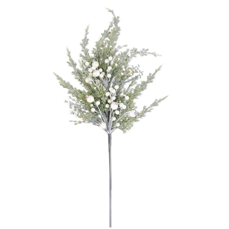 30" Snowy Cypress Pine Spray w/Pearl