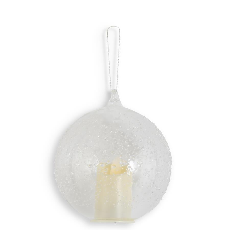 4.5 " Textured Glass Flickering Ornament