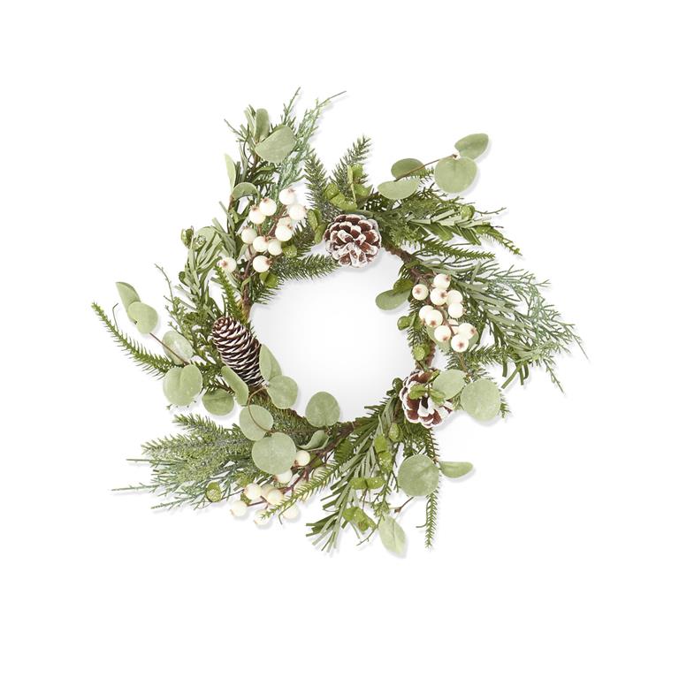 Glittered Pine Candle Ring w/Eva