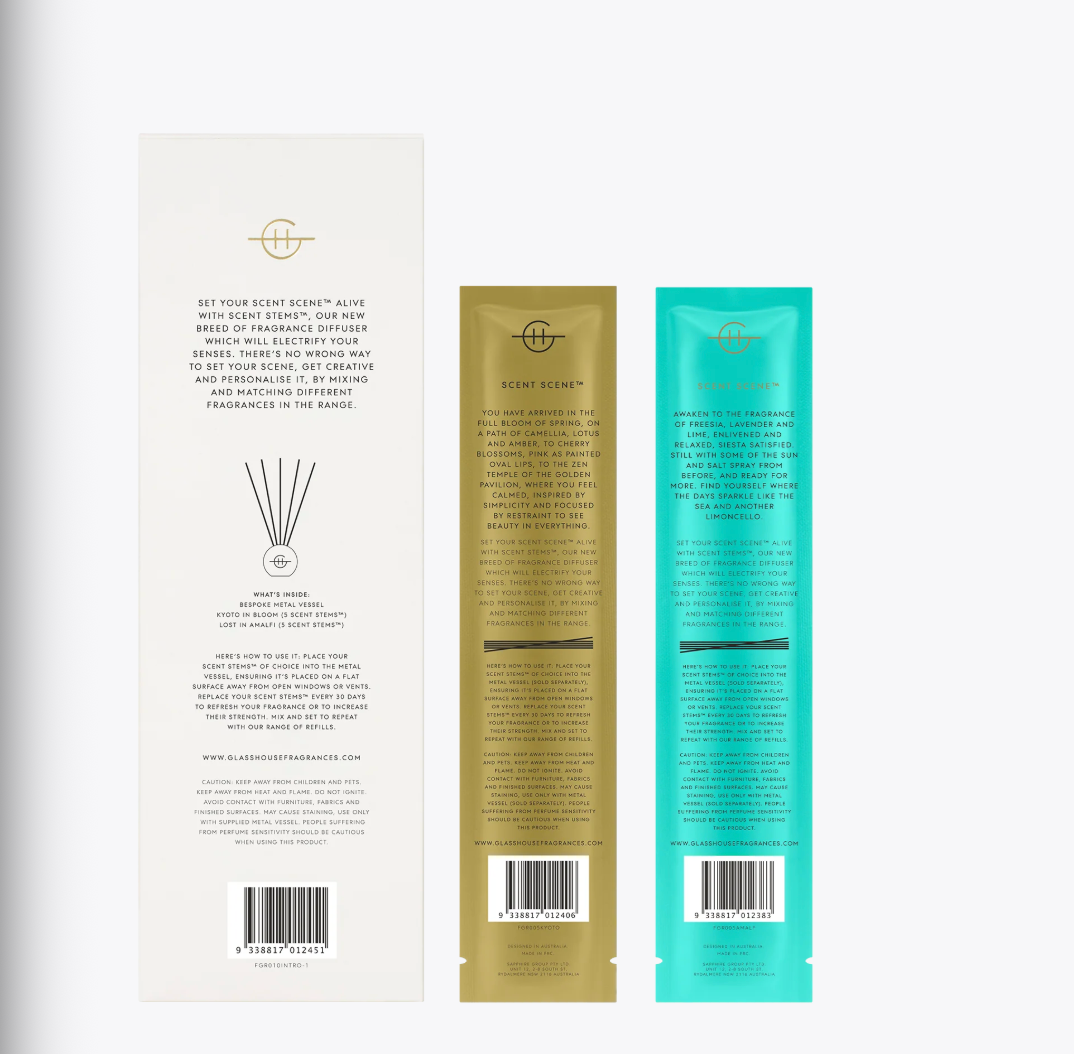 Scent Scene Duo - Amalfi & Kyoto - Glasshouse