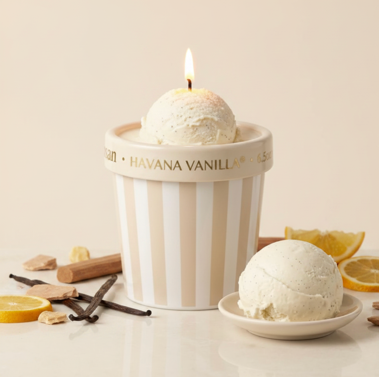 Havana Vanilla Artisan Caffe Capri Blue Gelato Cup - 6.5oz