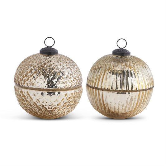 Silver Mercury Glass Candle