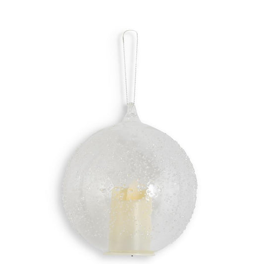 4.5 " Textured Glass Flickering Ornament