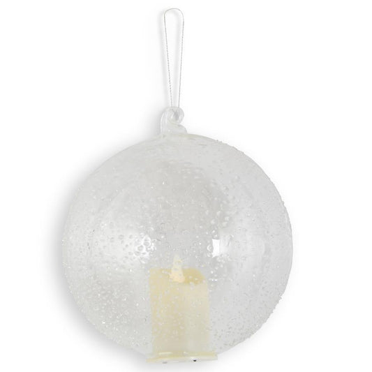 Textured Clear LED Flicker Ornament