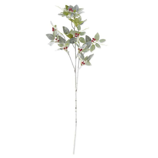 36 Inch Glittered & Flocked Fittonia Stem