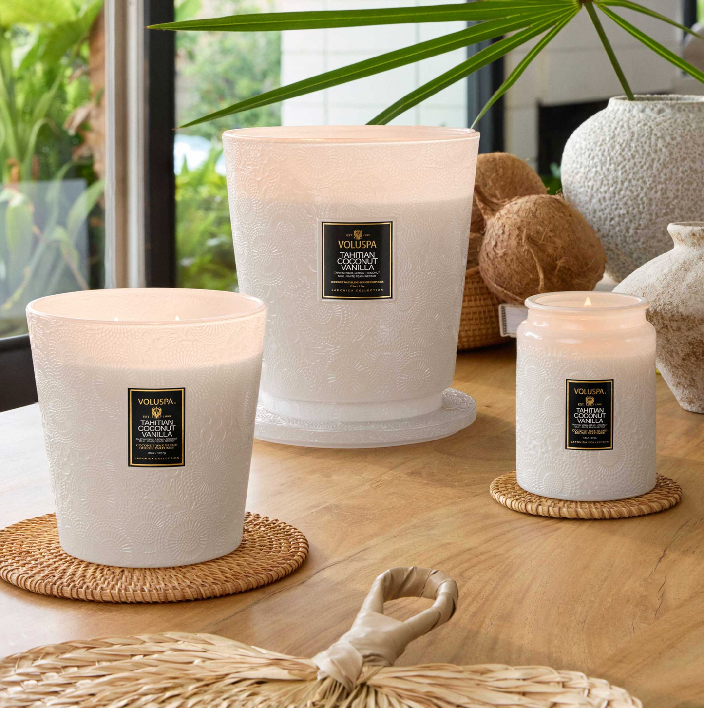 Tahitian Coconut Vanilla 3w Hearth Candle - Voluspa