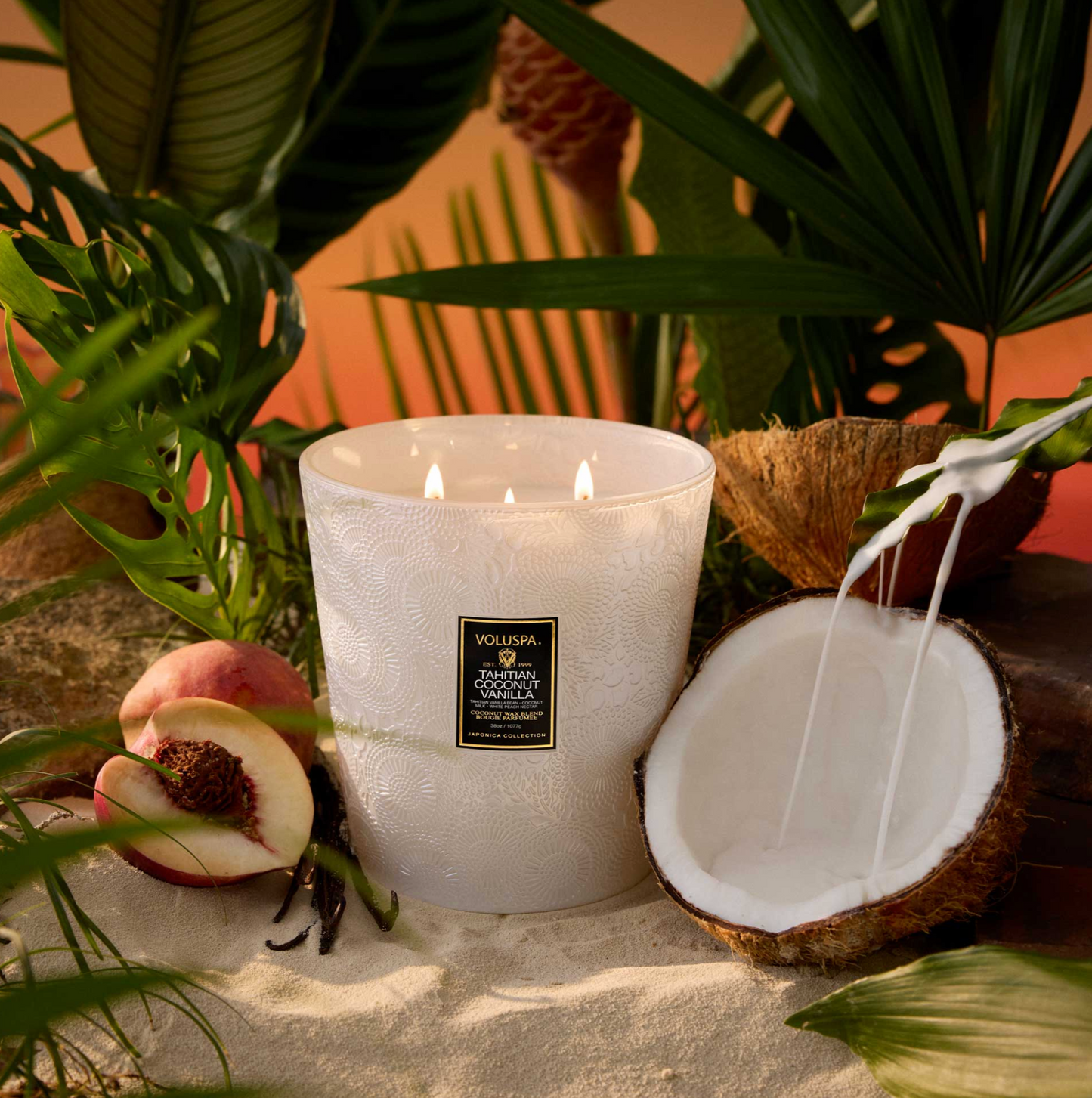 Tahitian Coconut Vanilla 3w Hearth Candle - Voluspa
