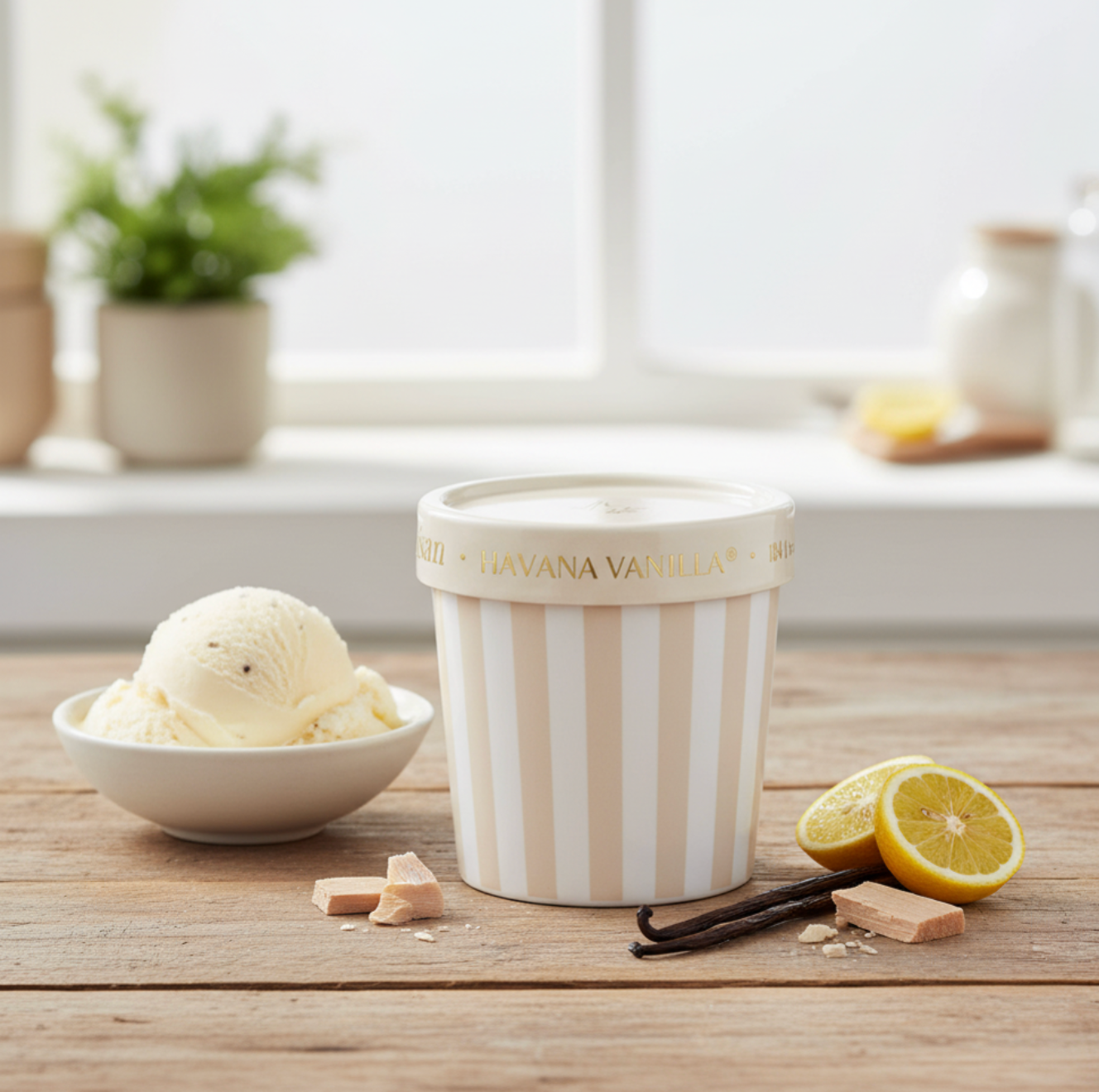 Havana Vanilla Artisan Caffe Capri Blue Gelato Cup - 6.5oz